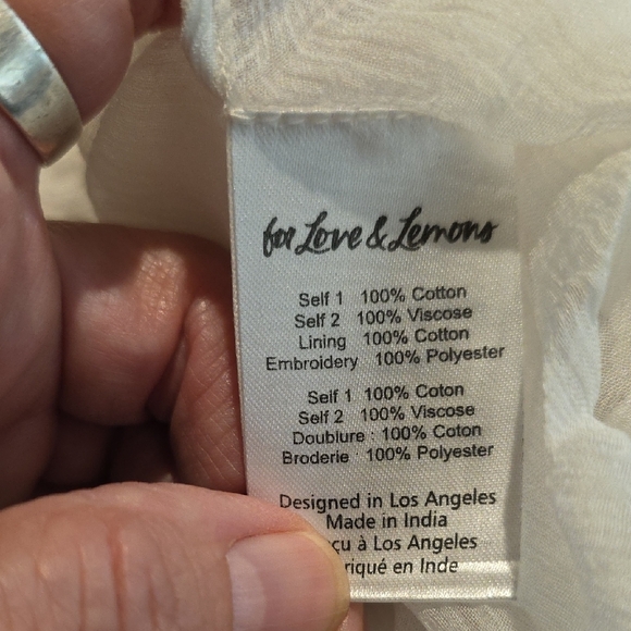 NWT FOR LOVE AND LEMONS MI AMORE EMBROIDERED HALTER NAT WHITE MAXI DRESS SIZE M - Picture 9 of 9